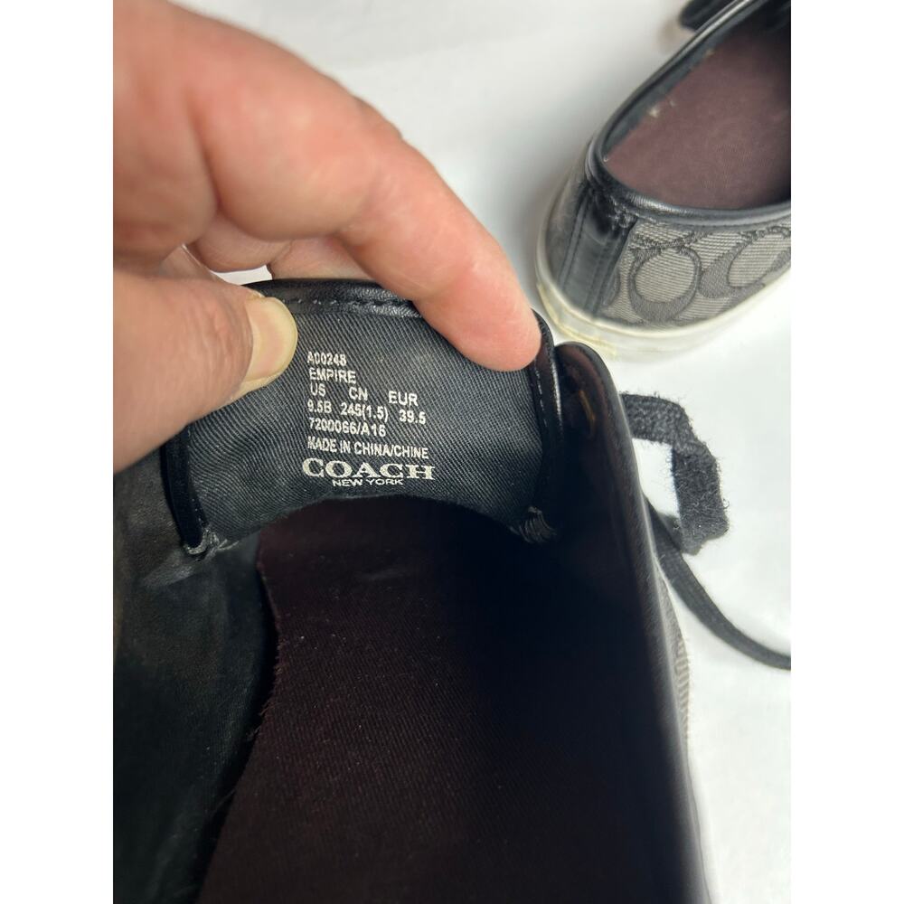 Coach Women's Empire Signature Canvas Fashion Sneaker Shoes black white Sz 9.5 - Picture 8 of 10